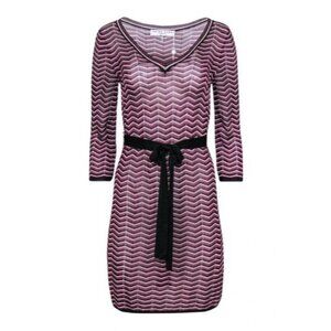 Trina Turk Chevron Belted Sweater Dress‎ w/ Slip M NWT